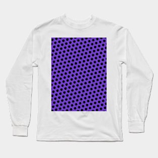 Pattern hexagonal purple on black background Long Sleeve T-Shirt